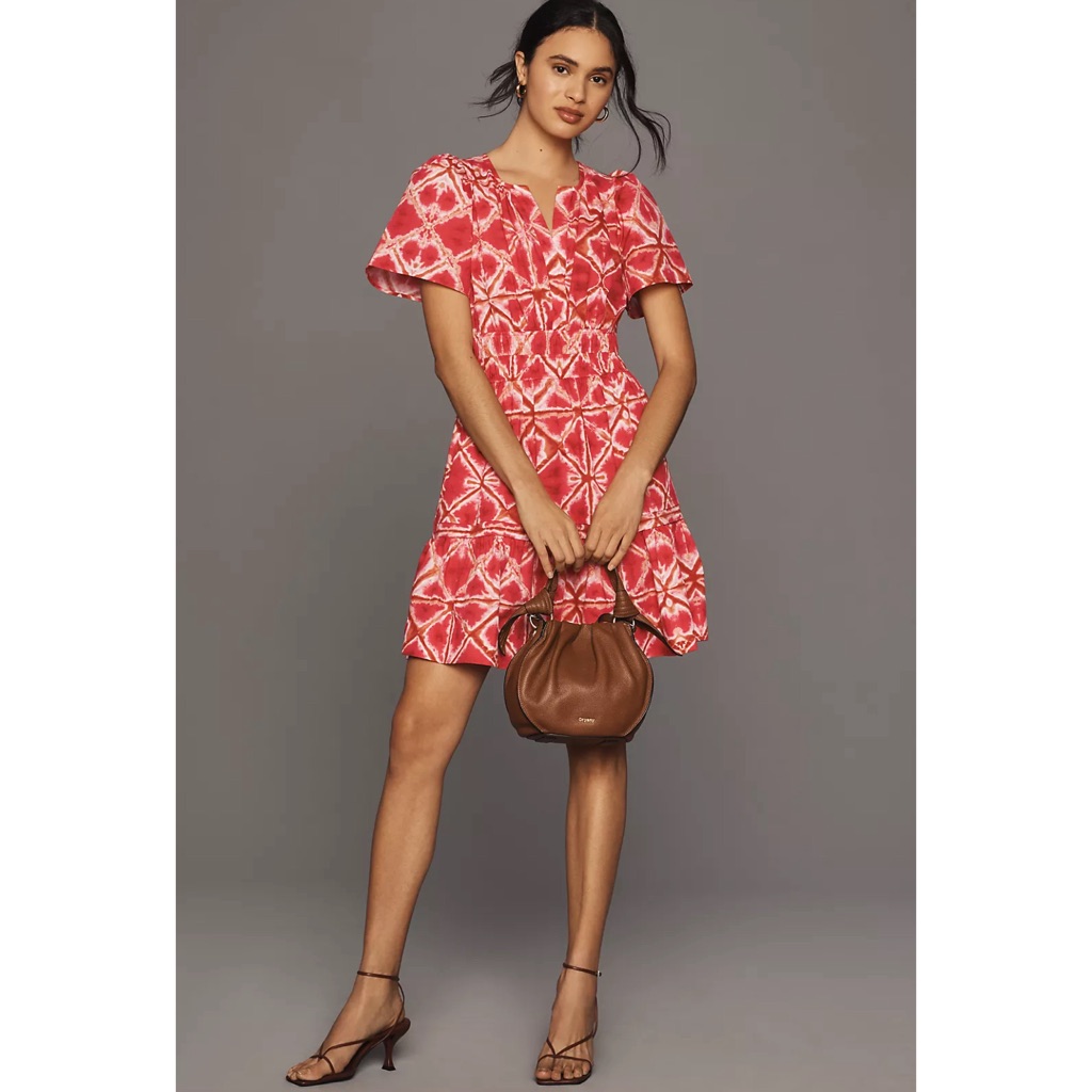 New Anthropologie The Somerset Mini Dress In Medium Pink Size Xs